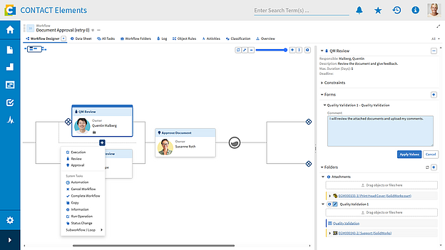 	Dokumentenfreigabeprozess im Workflow Designer von CONTACT Elements