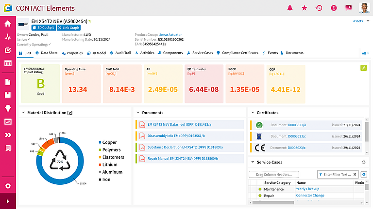 Screenshot der AAS-Lösung in CONTACT Elements.