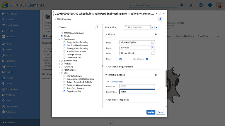 Classification using a Wheel Hub as an example in CONTACT Elements