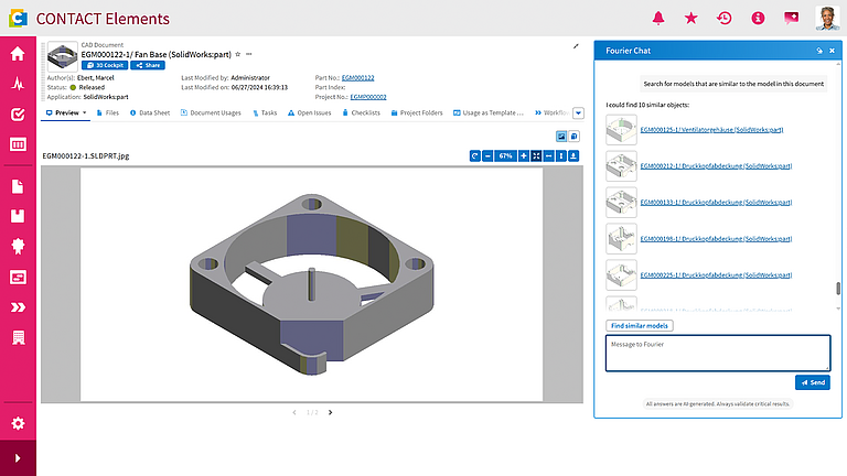 Screenshot: A digital twin in CONTACT Elements.