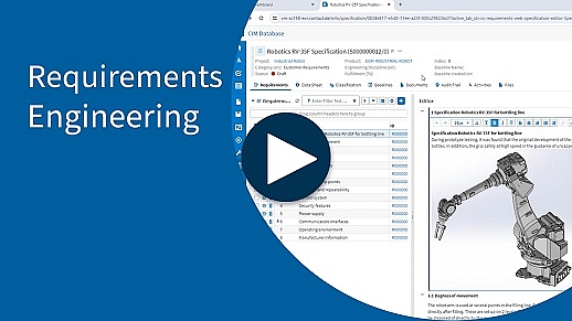 Blaue Fläche, Screenshot zum Requirements Engineering, Text, Pfeil Icon