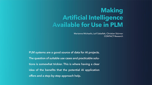 Preview of the cover image of the article Making artificial intelligence avialable for use im PLM