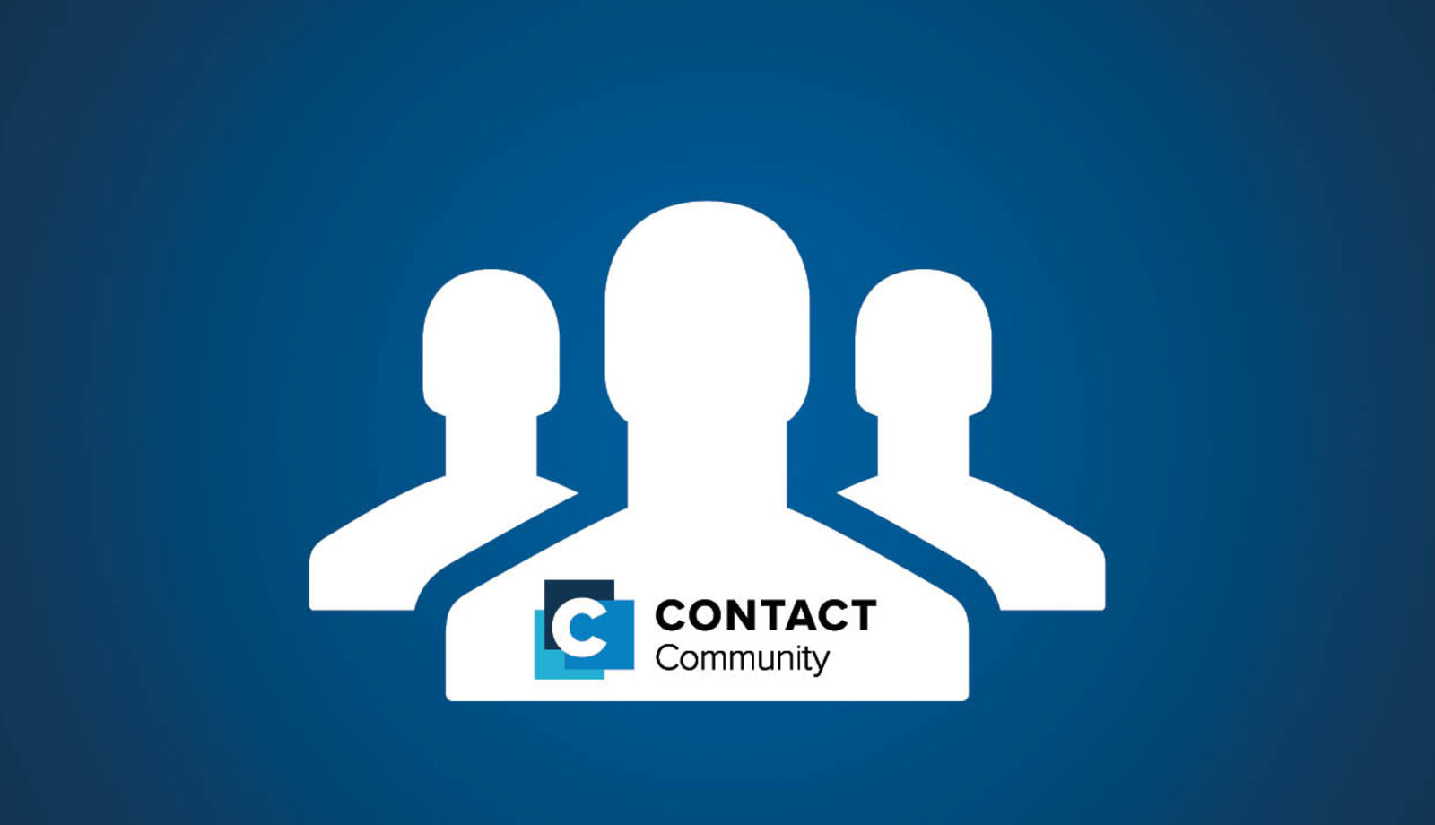 Blauer Hintergrund, Personen, CONTACT Community-Logo
