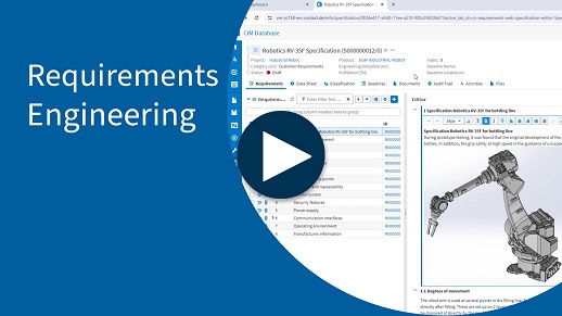 Blaue Fläche, Screenshot zum Requirements Engineering, Text, Pfeil Icon