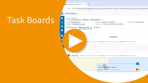Gelbe Fläche, Screenshot vom Task Board, Pfeil Icon